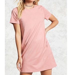 Forever 21 Dresses - Pink Faux Suede Tee Dress Forever 21 Dresses - Pink Faux Suede Tee Dress